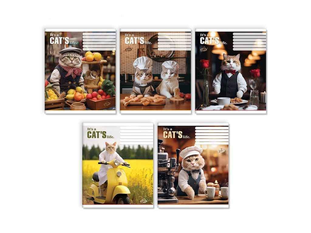 Тетрадь в линию Бріск 60 л. 15 шт. ТВ-15 №2506 Кошачья жизнь (1065752)