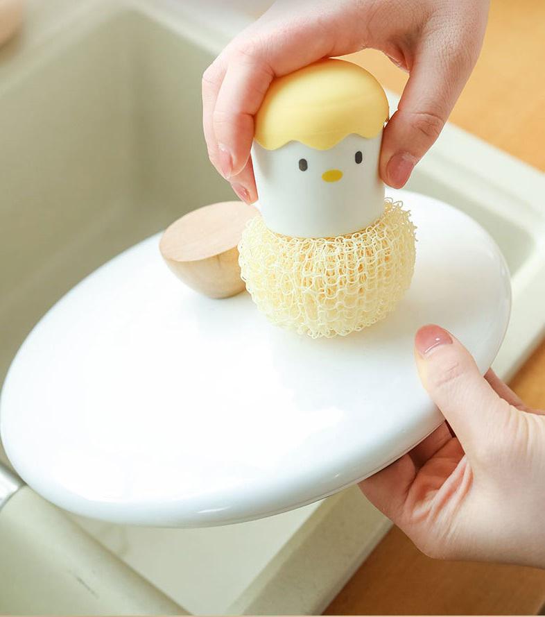 Набор мочалок для мытья посуды с держателем Курча 12675 5 пр. Желтый (4572513) - фото 5 Набор мочалок для мытья посуды с держателем Курча 12675 5 пр. Желтый (4572513) - фото 5