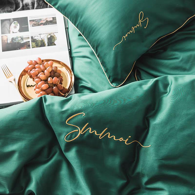 Комплект постільної білизни з кантом євро 2 довговолокниста бавовна Зелений - фото 5 Комплект постільної білизни з кантом євро 2 довговолокниста бавовна Зелений - фото 5