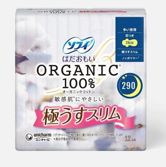 Прокладки ночные гигиенические из натурального хлопка Unicharm Sofy Organic Cotton 12 шт. (0b91bdce-7ab9-11f1-a38d-dd843cb7e798)