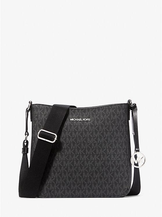Женская сумка кросс-боди Michael Kors Jet Set Travel Signature Logo в подарочной упаковке Черный (2364614869)