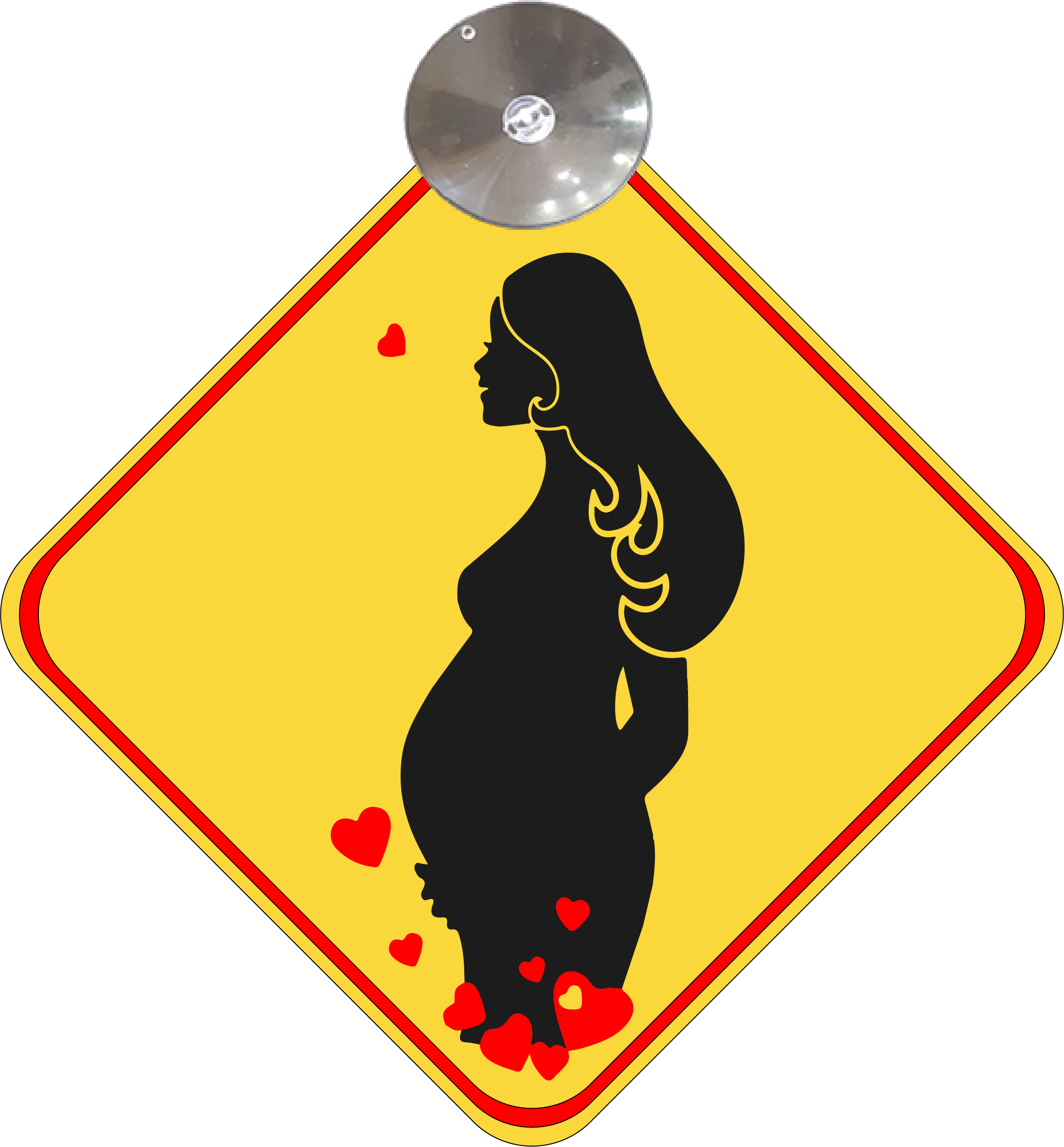 Знак на авто Беременная на присоске