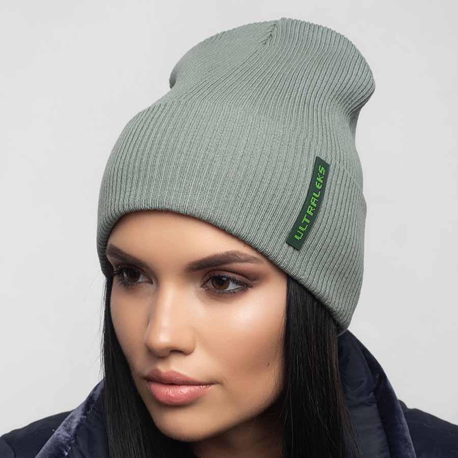 Шапка Leks Слалом демісезонна з відворотом Малахіт