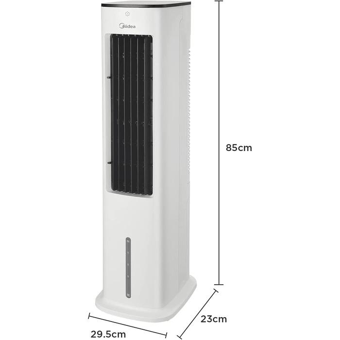 Мобильный кондиционер Midea с водяным охлаждением/ионизацией и увлажнением с пультом 55 Вт 5 л Белый (1844647) - фото 8 Мобильный кондиционер Midea с водяным охлаждением/ионизацией и увлажнением с пультом 55 Вт 5 л Белый (1844647) - фото 8