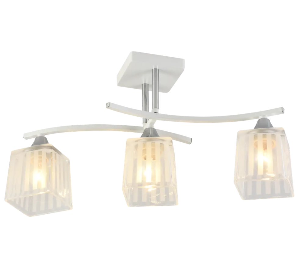 Люстра Valeso на 3 плафона в матовую полоску под лампу Е27 Белый/Хром (V XA1394/3 White Chrome) Люстра Valeso на 3 плафона в матовую полоску под лампу Е27 Белый/Хром (V XA1394/3 White Chrome)