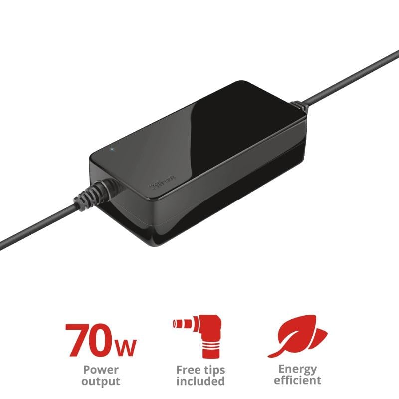 Зарядний пристрій Trust Primo 70W-19V Universal Laptop Charger Black - фото 3