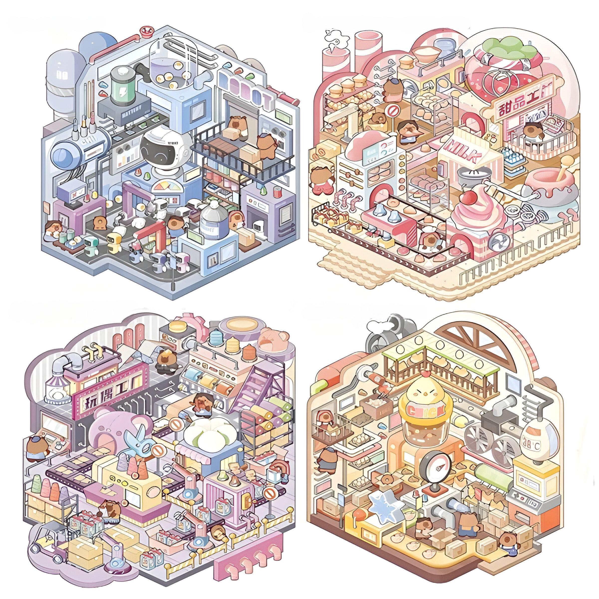 Набір 3D наклейок 4в1 румбокс різні кольори багаторазові (25-85)