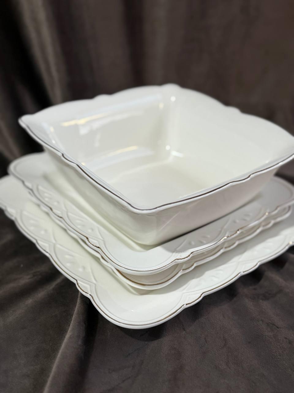 Столовий сервіз керамічний YIWU HP-20-32-1 6 персон 24 предмети Білий (HP-20-32-1)