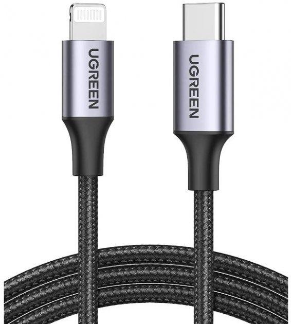 Кабель Ugreen US304/60760 USB Type-C to Lightning 1,5 м Черный (10826958)