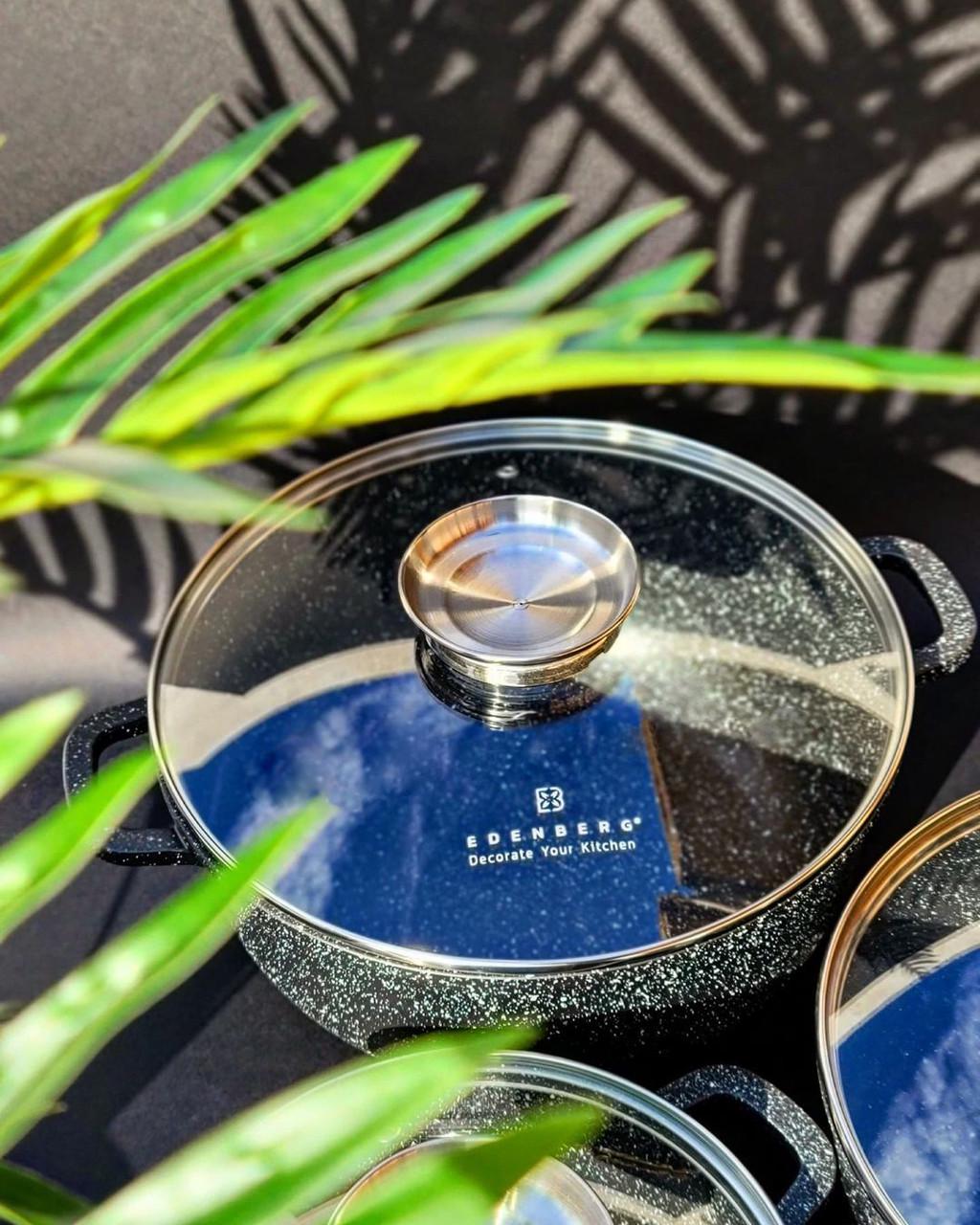 Набір казанів Edenberg із мармуровим антипригарним покриттям 3 шт. (EB-8140) - фото 2 Набір казанів Edenberg із мармуровим антипригарним покриттям 3 шт. (EB-8140) - фото 2