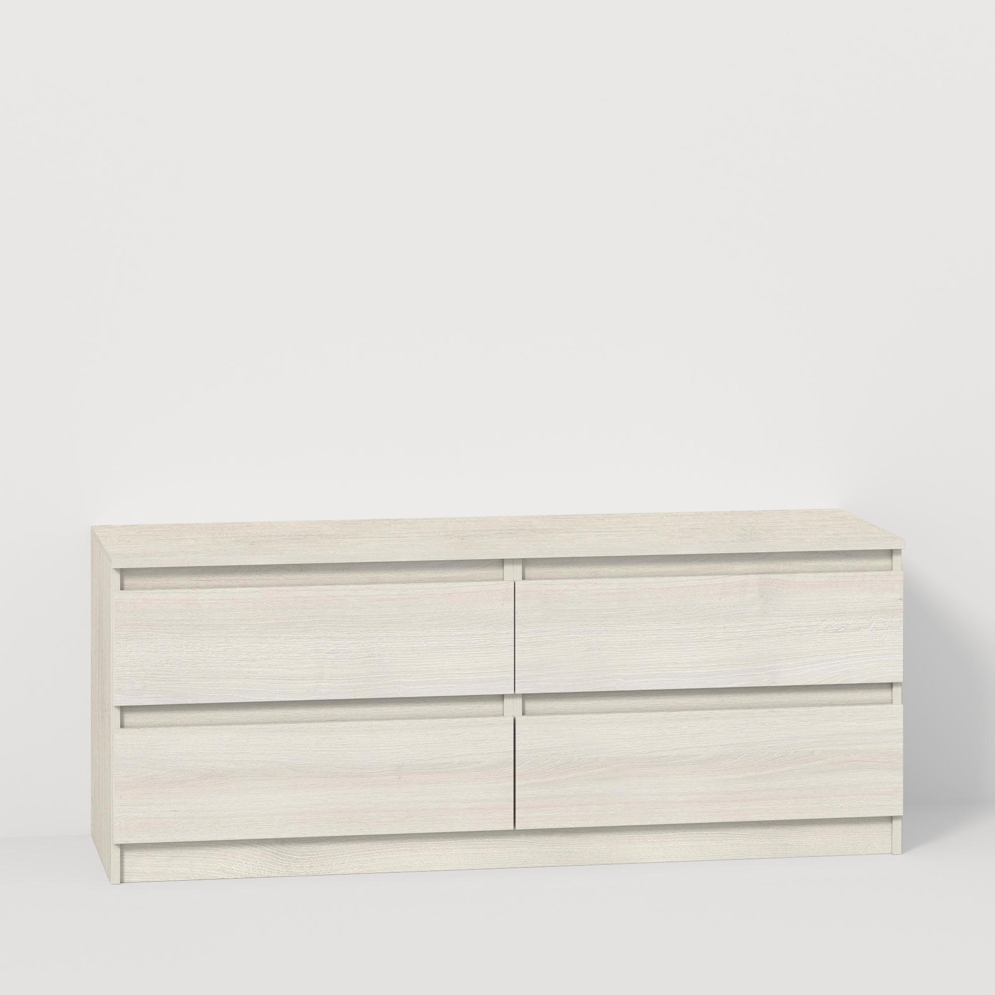 Тумба під телевізор на 4 шухляди без ручок Line TVF4 1400x450x560 мм Шамоні Світлий - фото 2 Тумба під телевізор на 4 шухляди без ручок Line TVF4 1400x450x560 мм Шамоні Світлий - фото 2