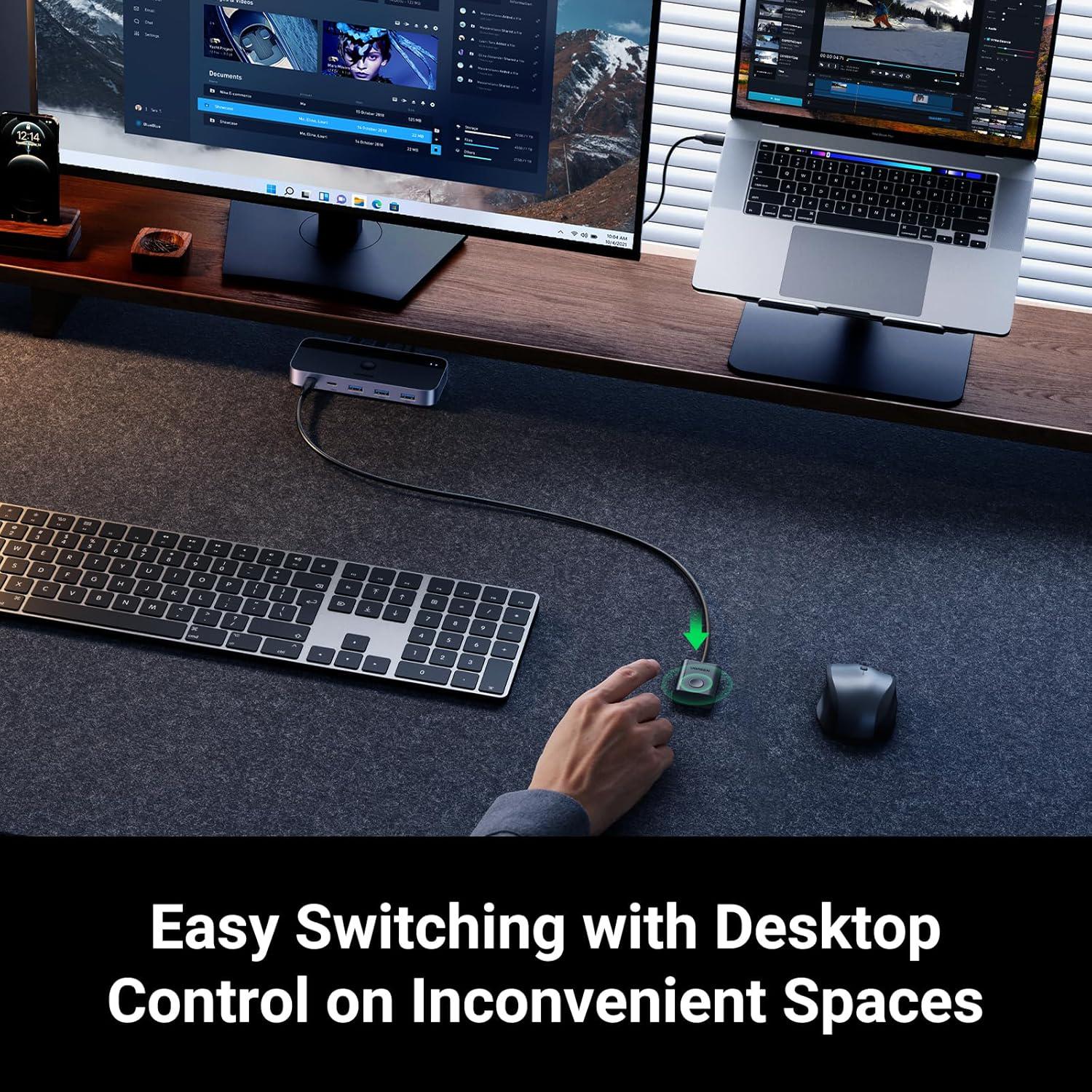 Коммутатор UGREEN CM687 USB-A/USB-C с 2 кабелями передачи данных USB-C и пультом дистанционного управления Black (25098) - фото 8 Коммутатор UGREEN CM687 USB-A/USB-C с 2 кабелями передачи данных USB-C и пультом дистанционного управления Black (25098) - фото 8