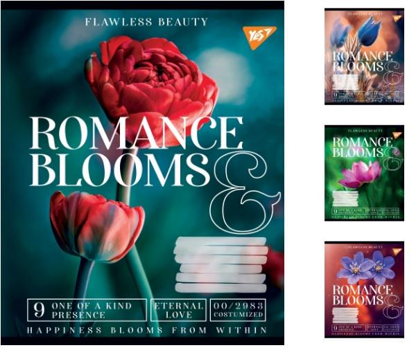 Зошити учнівські у клітинку YES Romance blooms 60 арк. 10 шт. в уп. (MTT-163240)
