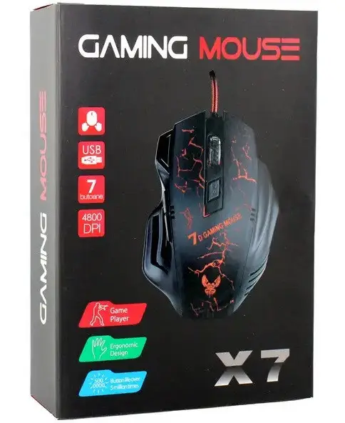 Мышь игровая USB проводная RGB-подсветка Gaming mouse X7 (24345725) - фото 9