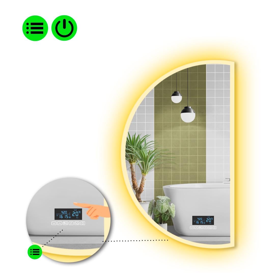 Зеркало с LED подсветкой Parette 3 с Smart-блоком 80x40 см (8994548)