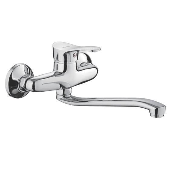 Змішувач для кухні Frap F4614-B настінний одноважільний Хром (102621) Змішувач для кухні Frap F4614-B настінний одноважільний Хром (102621)