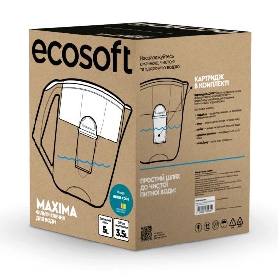 Фильтр-кувшин Ecosoft Maxima Aqua Green зеленый 3,5 л FMVMAXIMADGECO - фото 5 Фильтр-кувшин Ecosoft Maxima Aqua Green зеленый 3,5 л FMVMAXIMADGECO - фото 5
