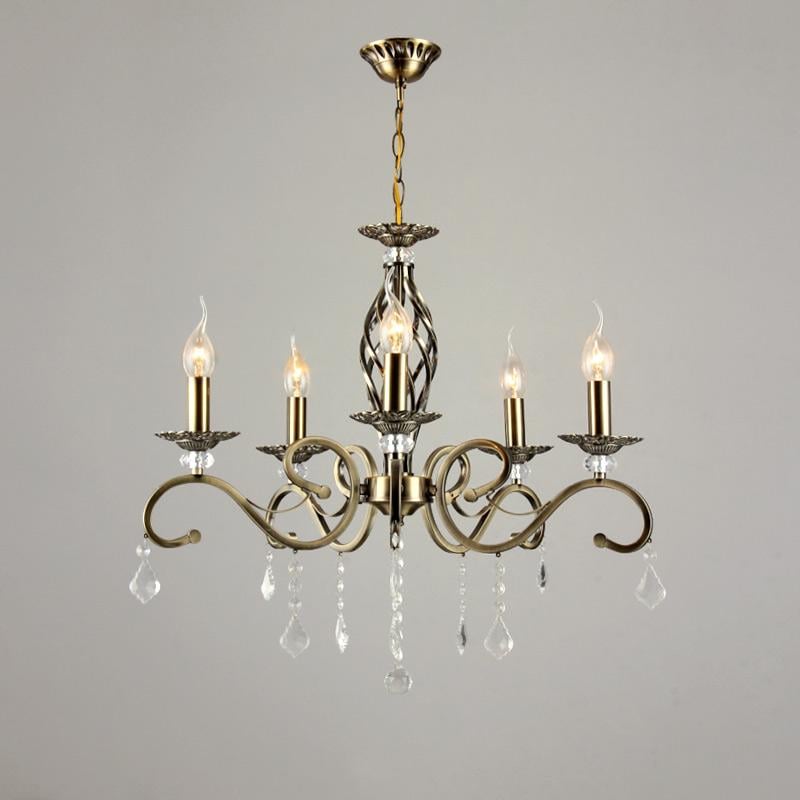 Люстра подвесная Light House NM-15765/5 AB свечи на пять ламп Бронза Люстра подвесная Light House NM-15765/5 AB свечи на пять ламп Бронза