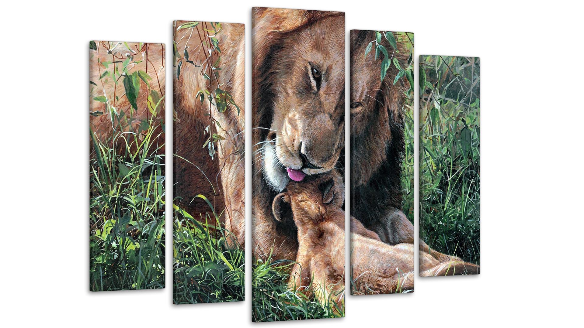 Модульная картина Семья львов 80х118 см (Art-216_5)