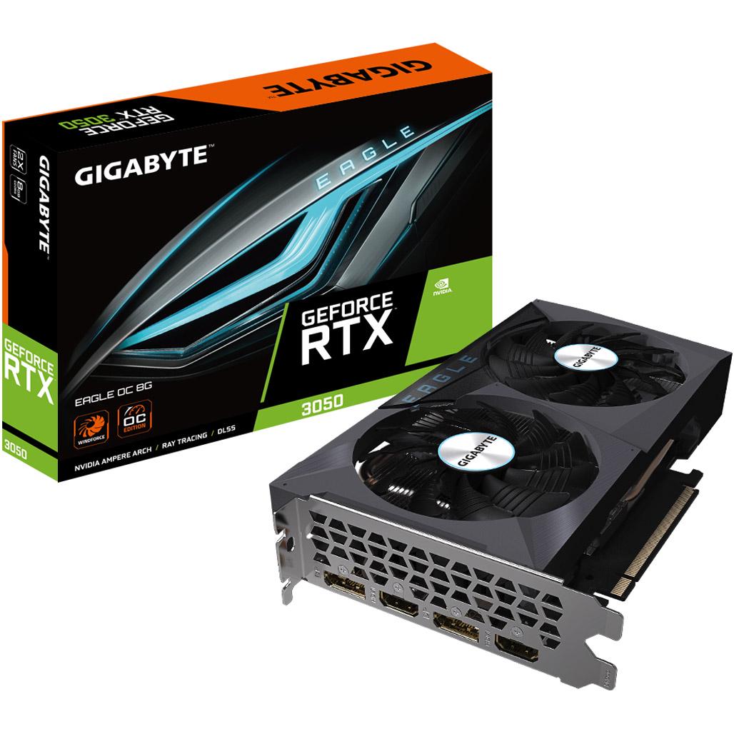 Видеокарта Gigabyte GeForce RTX 3050 Eagle OC 8G (GV-N3050EAGLE OC-8GD) - фото 1