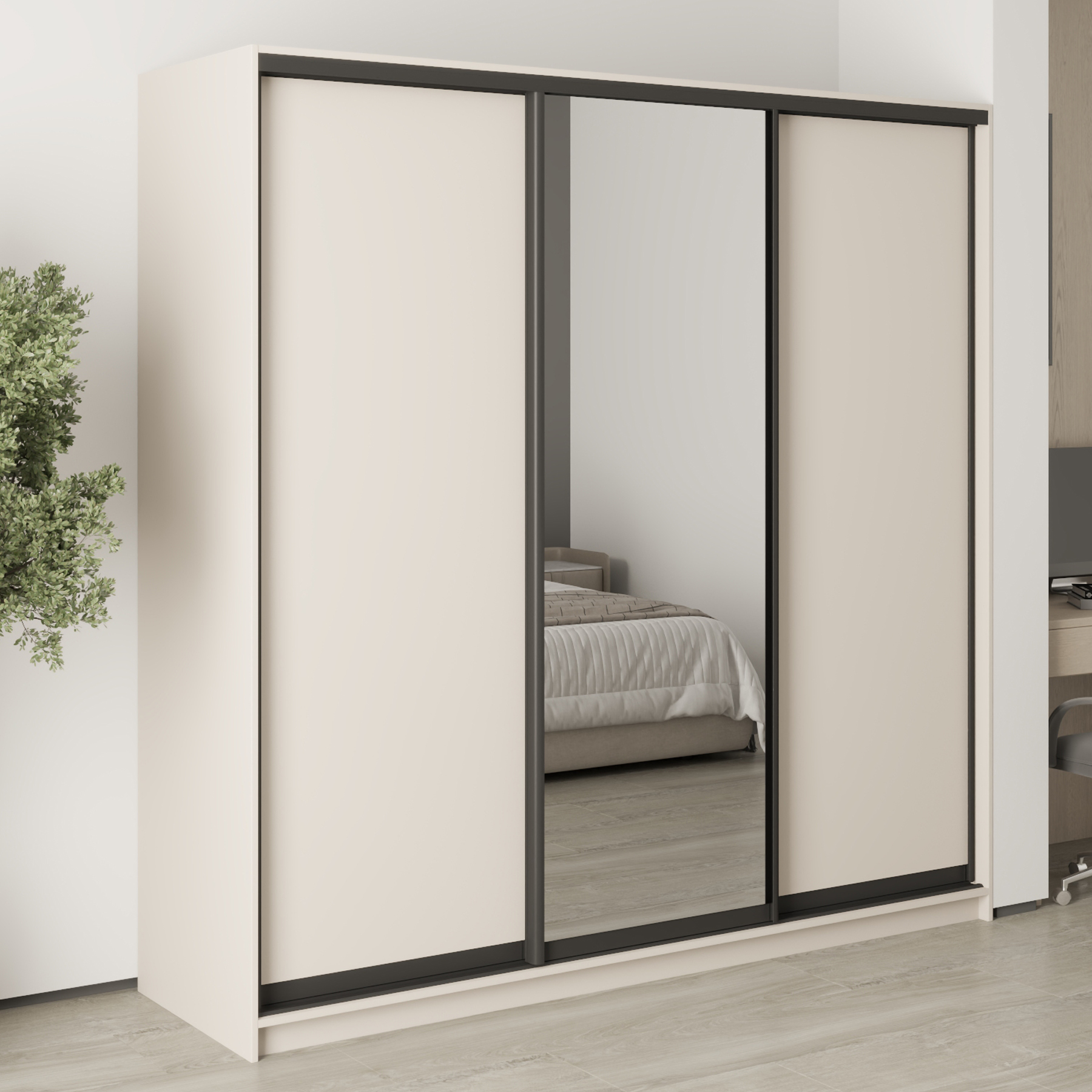 Шкаф-купе трехдверный Mebel Star Стандарт BG MBS-8367 210х45х210 см Кашемир (1007778) Шкаф-купе трехдверный Mebel Star Стандарт BG MBS-8367 210х45х210 см Кашемир (1007778)