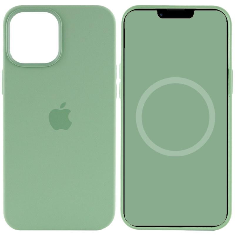 Противоударный чехол Silicone case AAA full with Magsafe and Animation для Apple iPhone 12 Pro/12 6.1" Зеленый/Pistachio