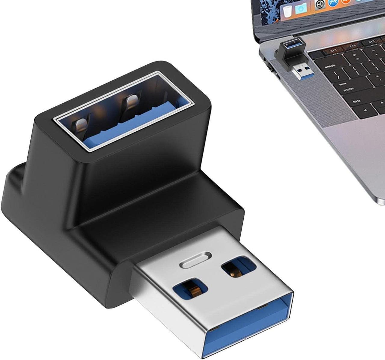 Адаптер-перехідник кутовий USB 3.2 USB 3.0/2.0 Male-Female 10Gbps - фото 3