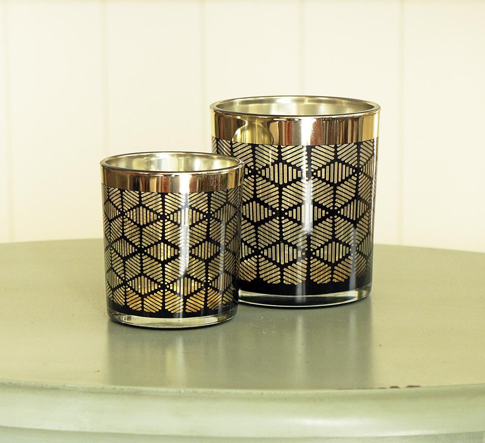 Набір 2-х свічників Олівер чорне скло h8-10см Гранд Презент 1017291-1 звезда