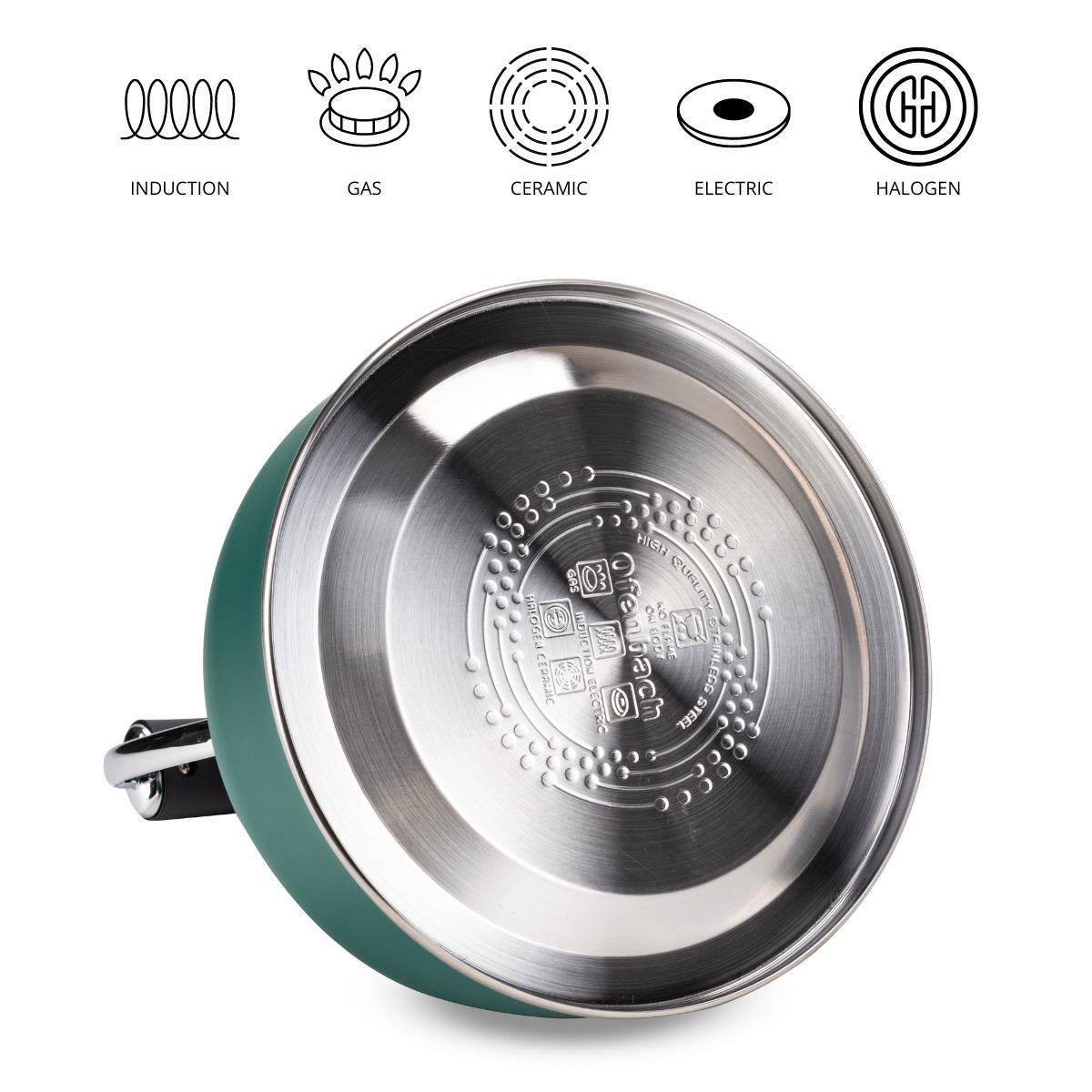 Чайник зі свистком та нейлоновою ручкою Ofenbach KM-100326 з нержавіючої сталі 2,2 л Зелений (150-84-100326) - фото 2 Чайник зі свистком та нейлоновою ручкою Ofenbach KM-100326 з нержавіючої сталі 2,2 л Зелений (150-84-100326) - фото 2