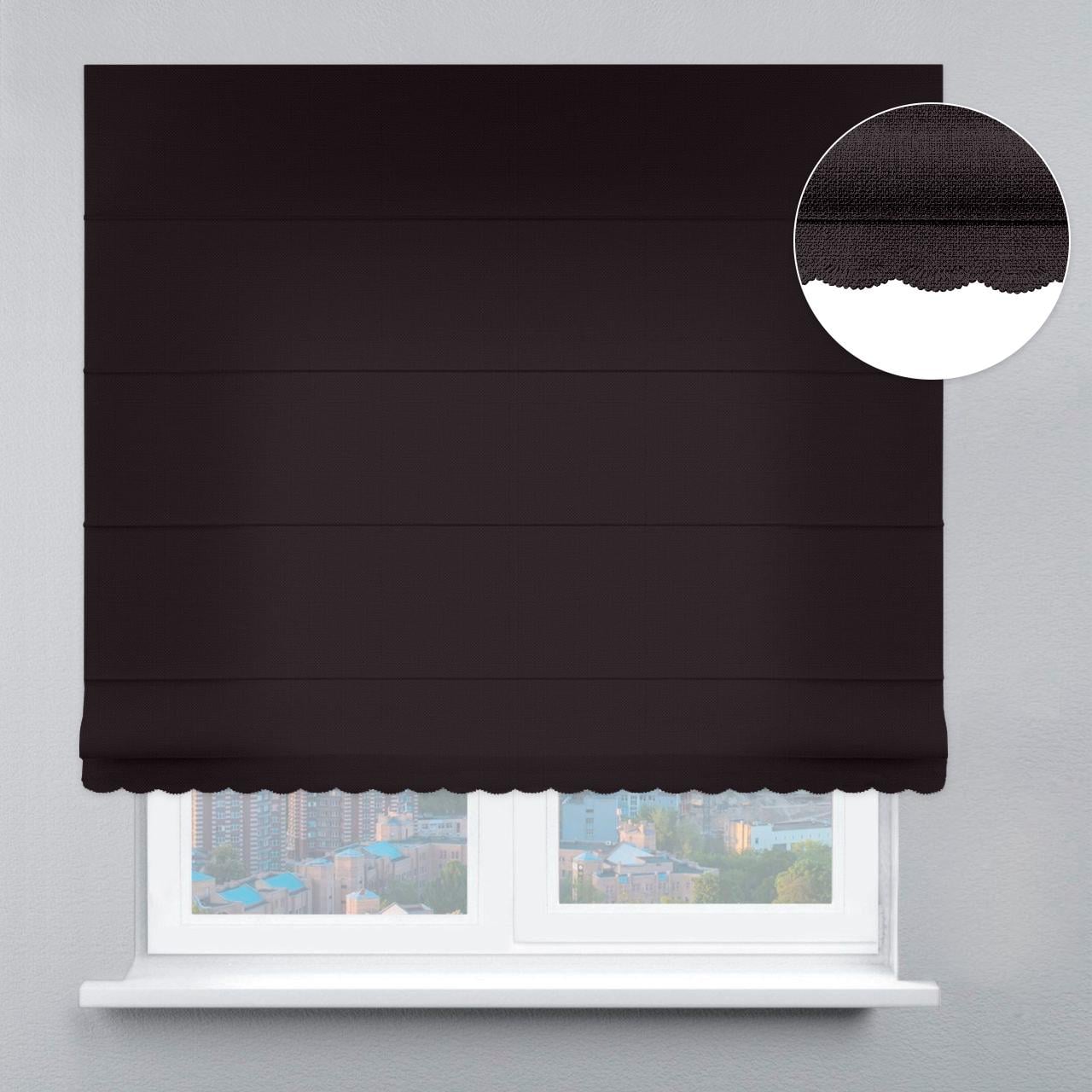 Римская штора рогожка премиум с ажуром 210х170 см Темно-графитовый