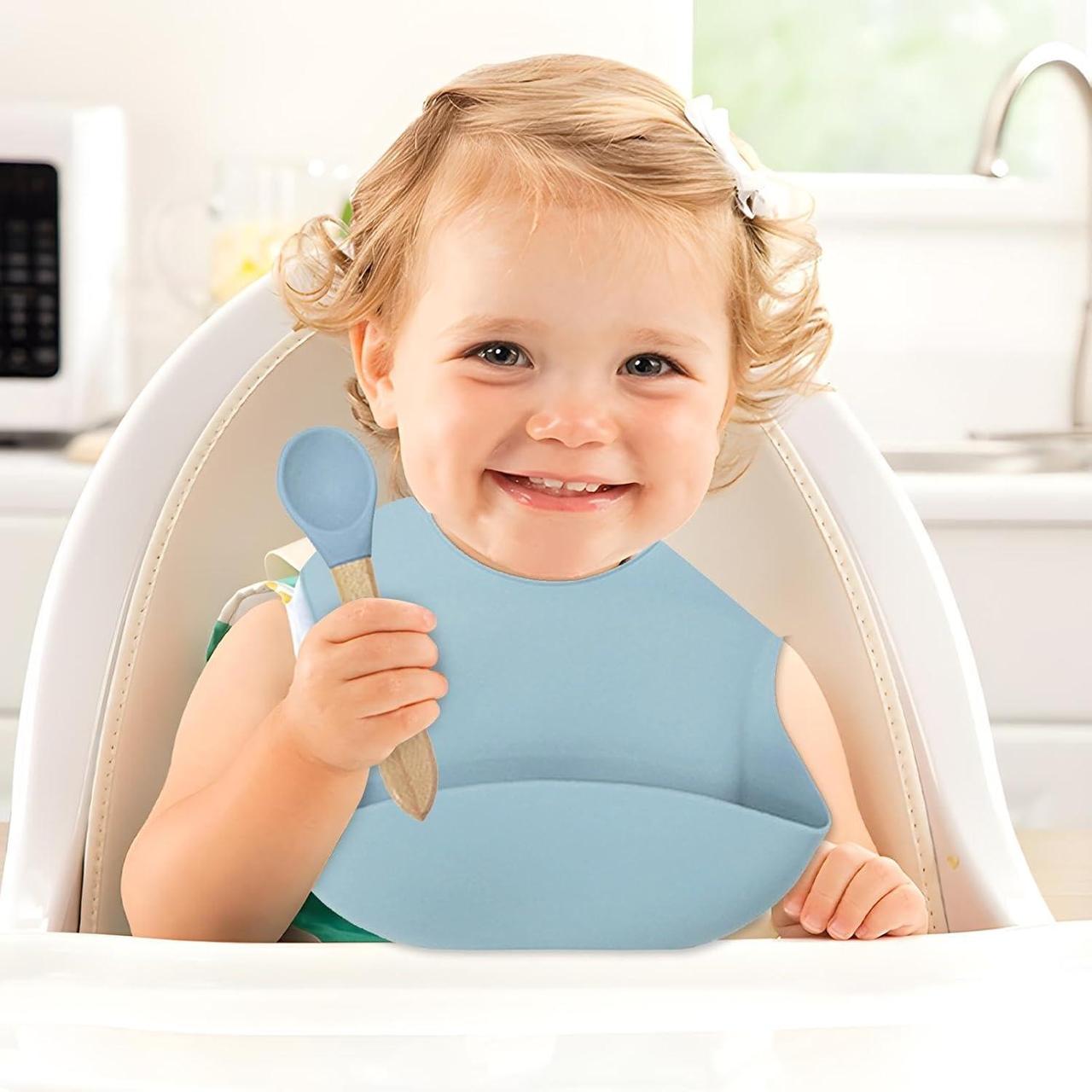 Дитячий набір посуду для годування 5в1 силіконовий Блакитний (Е051501) - фото 6 Дитячий набір посуду для годування 5в1 силіконовий Блакитний (Е051501) - фото 6