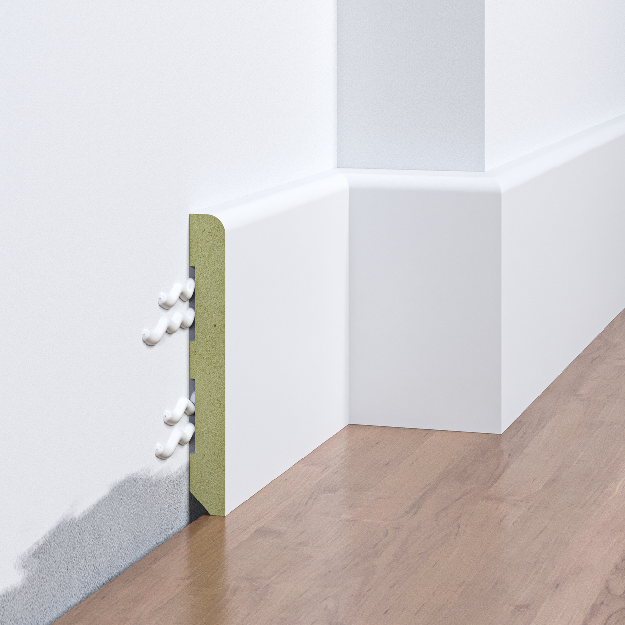 Плінтус накладний FSPRO 1080R5 МДФ 2,5 м Білий (P.MDF1080R5W)