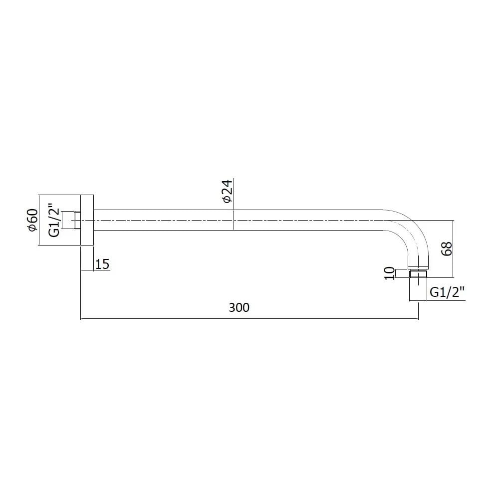 Кронштейн настенный Paffoni Light ZSOF035ST для верхнего душа 300 мм Сатин (173535) - фото 2 Кронштейн настенный Paffoni Light ZSOF035ST для верхнего душа 300 мм Сатин (173535) - фото 2