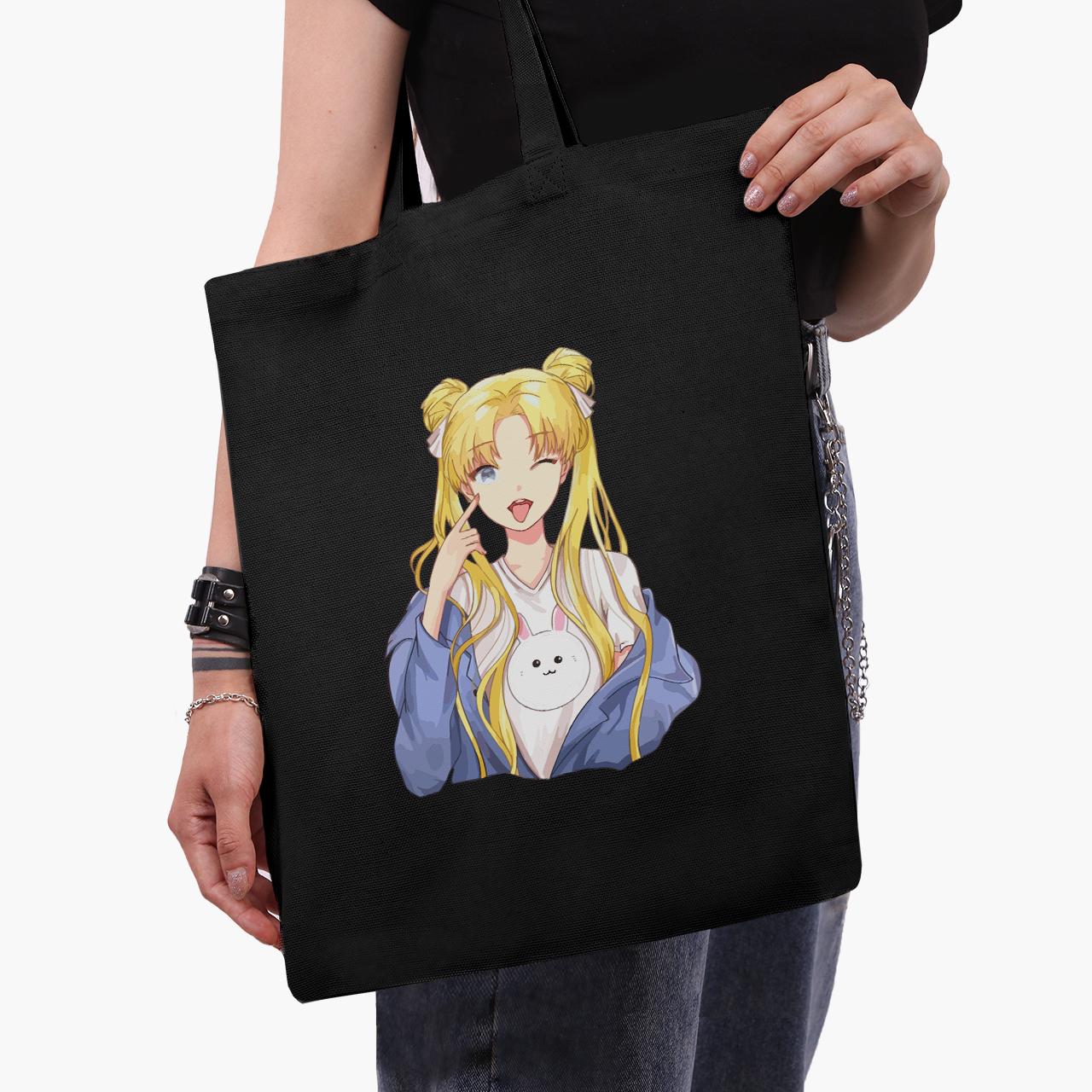 Эко сумка шоппер Sailor Moon 41x35 см Черный (9227-2925-BK)