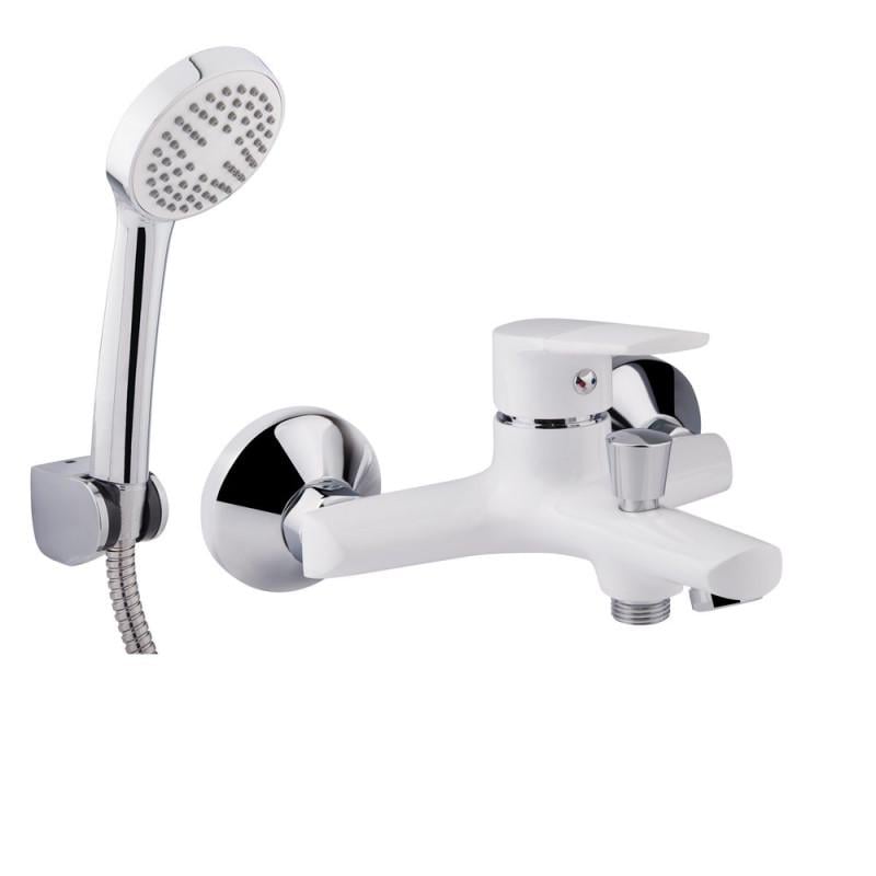 Смеситель для ванны настенный Q-tap Polaris WHI 006 QTPOLWHI006 Белый/Хром (40508)