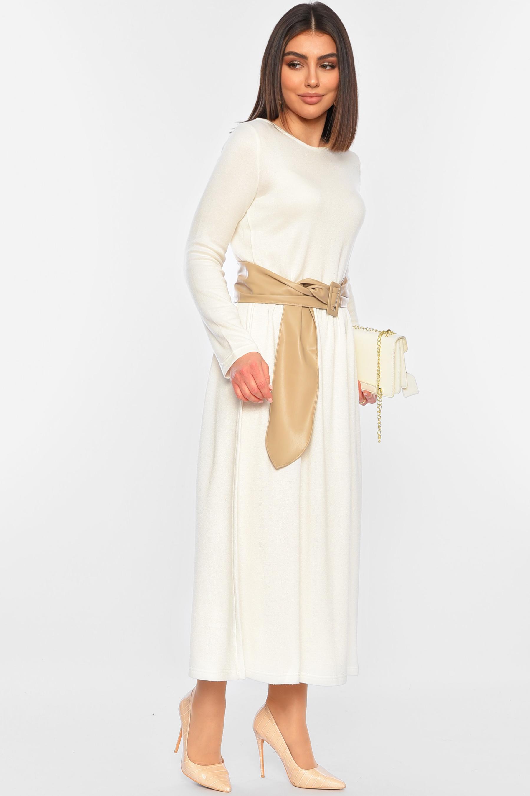 Платье женское полубатальное р. 46 Молочный (197506) - фото 2 Платье женское полубатальное р. 46 Молочный (197506) - фото 2