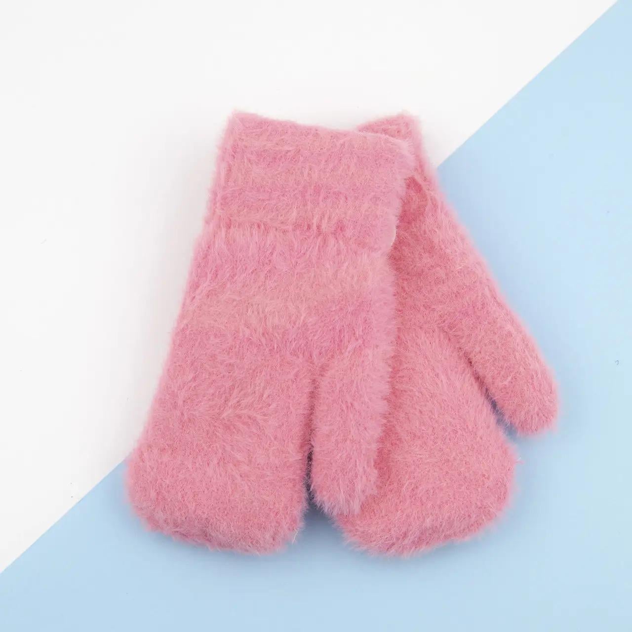 Подростковые рукавицы шерстяные зимние 7-8 лет Розовый (23-7-45a) Подростковые рукавицы шерстяные зимние 7-8 лет Розовый (23-7-45a)