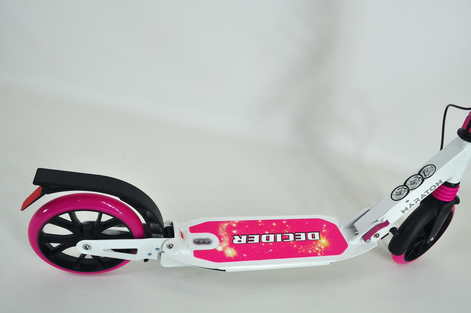 Самокат Maraton Decider з амортизаторами та підногою + ремінь Рожевий - фото 16 Самокат Maraton Decider з амортизаторами та підногою + ремінь Рожевий - фото 16