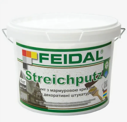 Грунт с мраморной крошкой под декоративные штукатурки Feidal Streichputz 4 кг (2028273651)