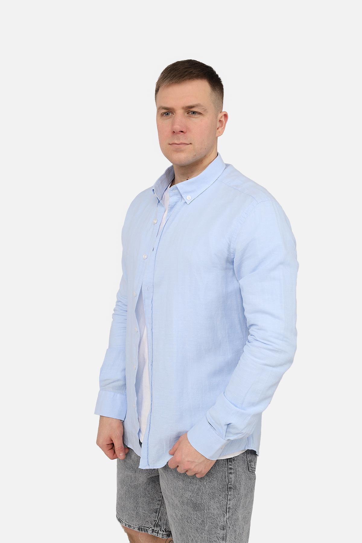 Сорочка з довгим рукавом ЦБ-00271812 чоловіча р. 52 Блакитний (SKT001049671) - фото 4