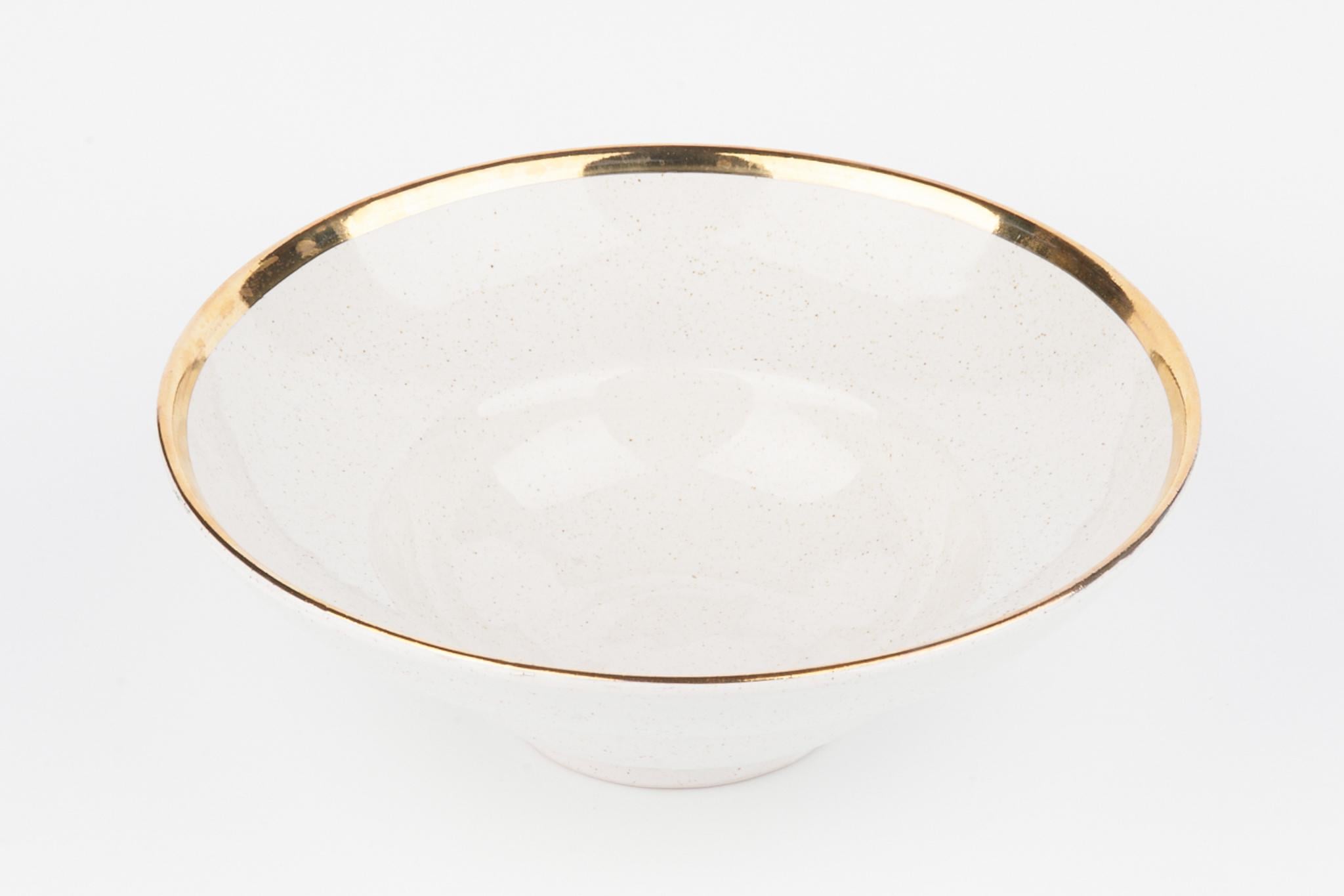 Тарелка для пасты Молочный/Золотой (1003)