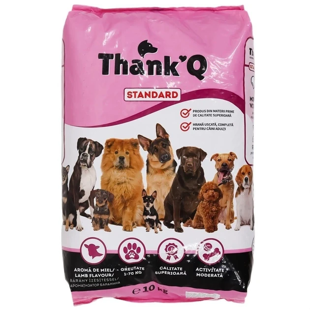 Сухой корм для взрослых собак всех пород ThankQ Standart с ягненком 10 кг