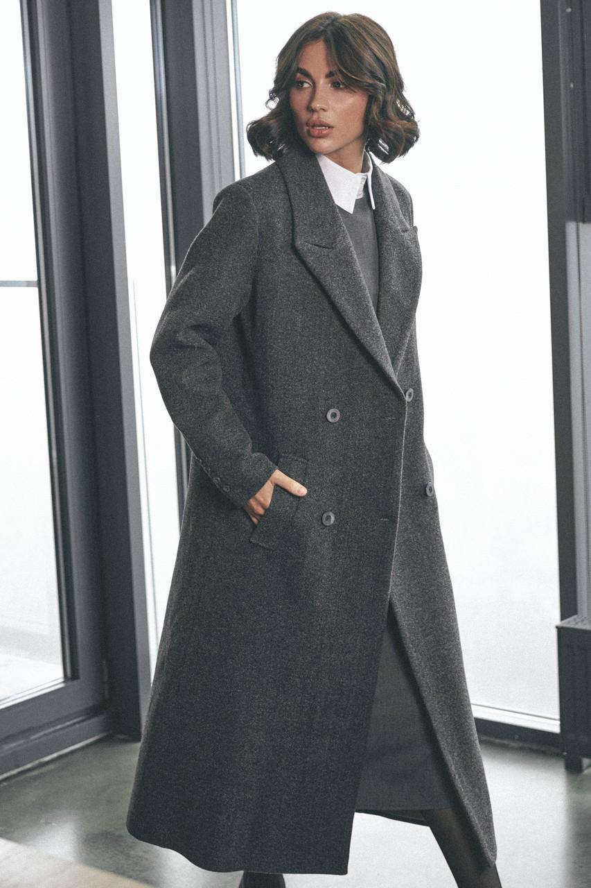 Женское пальто из французского кашемира L-XL Графитовый (2737170069) - фото 3 Женское пальто из французского кашемира L-XL Графитовый (2737170069) - фото 3