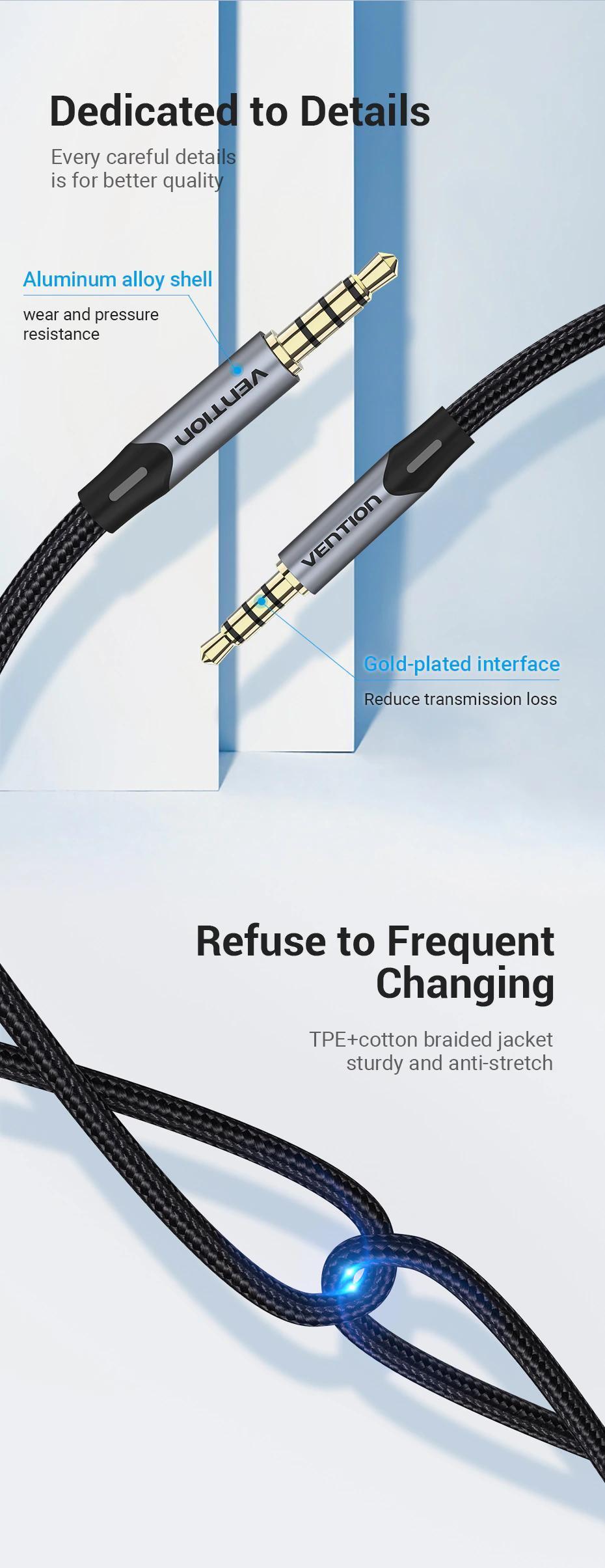 Кабель з підтримкою мікрофону Vention 3.5 мм minijack TRRS стерео AUX 4-піновий Плоский 1 м Чорний (BAQHF) - фото 2 Кабель з підтримкою мікрофону Vention 3.5 мм minijack TRRS стерео AUX 4-піновий Плоский 1 м Чорний (BAQHF) - фото 2