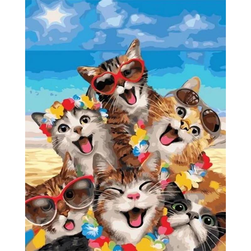 Картина по номерам Rainbow Art Веселые кошки (GX35795-RA)
