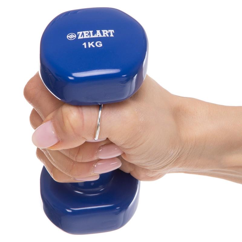 Гантели для фитнеса с виниловым покрытием Zelart Beauty TA-5225-1 2 шт. 1 кг Синий (DR004973) - фото 5 Гантели для фитнеса с виниловым покрытием Zelart Beauty TA-5225-1 2 шт. 1 кг Синий (DR004973) - фото 5