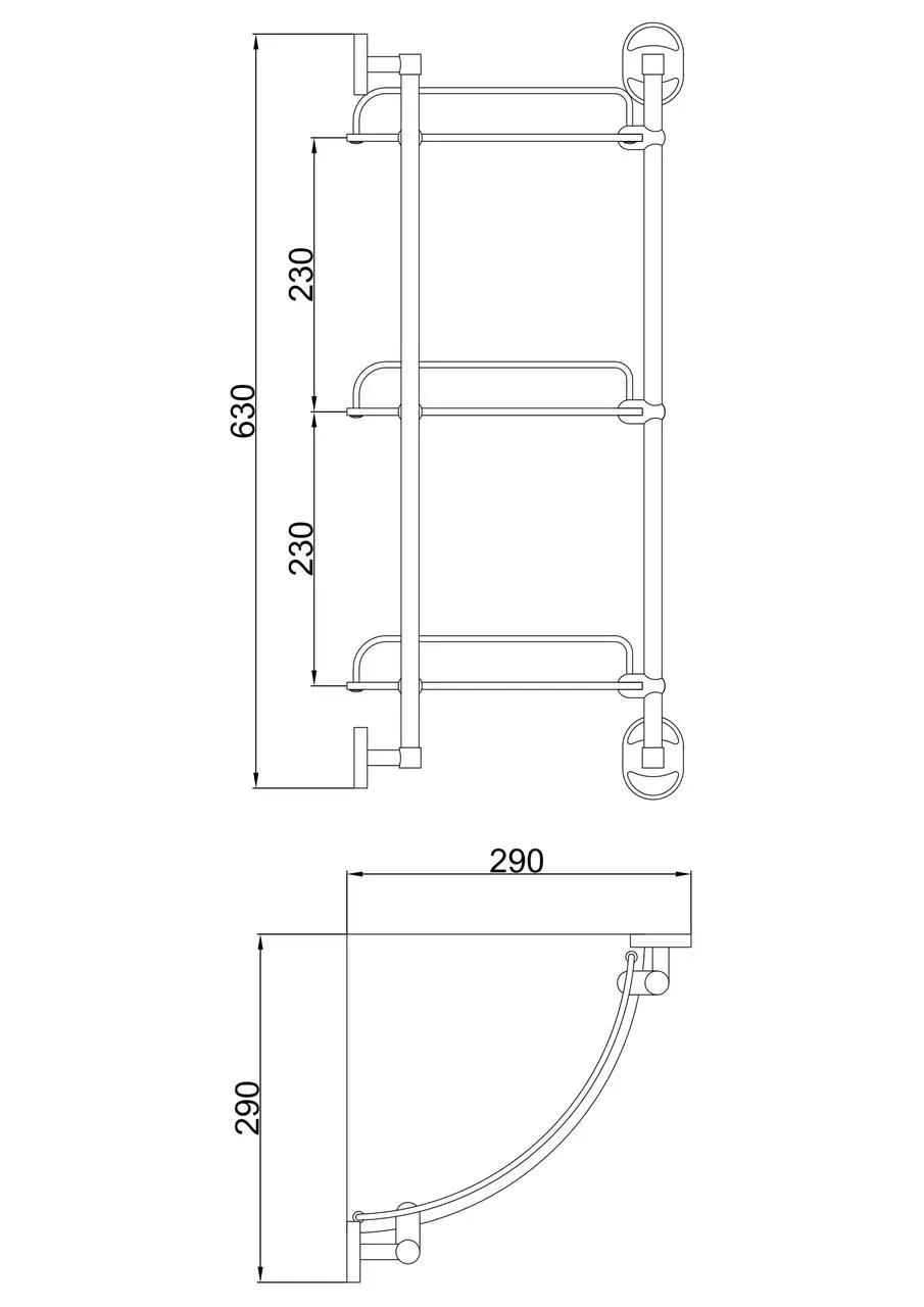 Полка угловая стеклянная Frap F1907-3 3-х ярусная 290х290 мм Хром (SQ-1037729) - фото 5