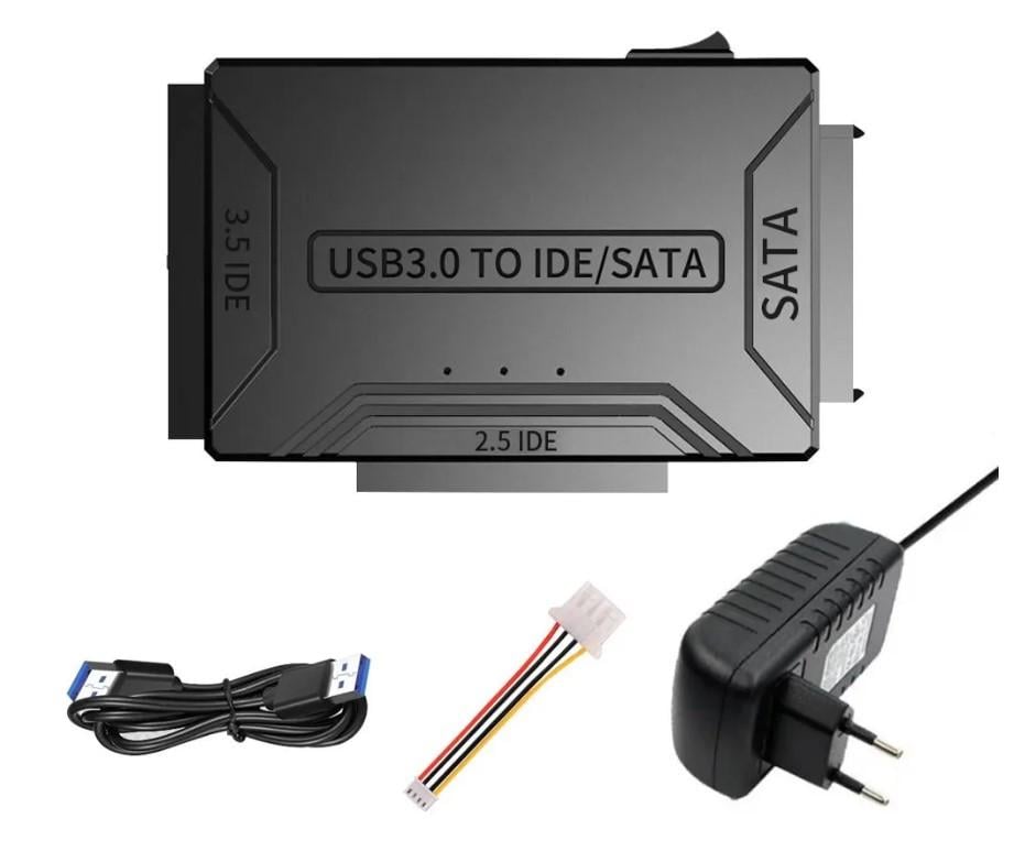 Адаптер TISHRIC8764 зовнішній конвертер для HDD/SSD SATA III/IDE 39/44 pin USB3.0 12V 2 A Чорний (589515) Адаптер TISHRIC8764 зовнішній конвертер для HDD/SSD SATA III/IDE 39/44 pin USB3.0 12V 2 A Чорний (589515)
