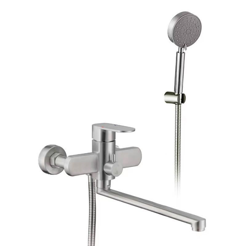 Смеситель для ванны Lidz Luna 005 k35 LDLUN005NKS46093 с душевым гарнитуром Nickel (SD00052217)