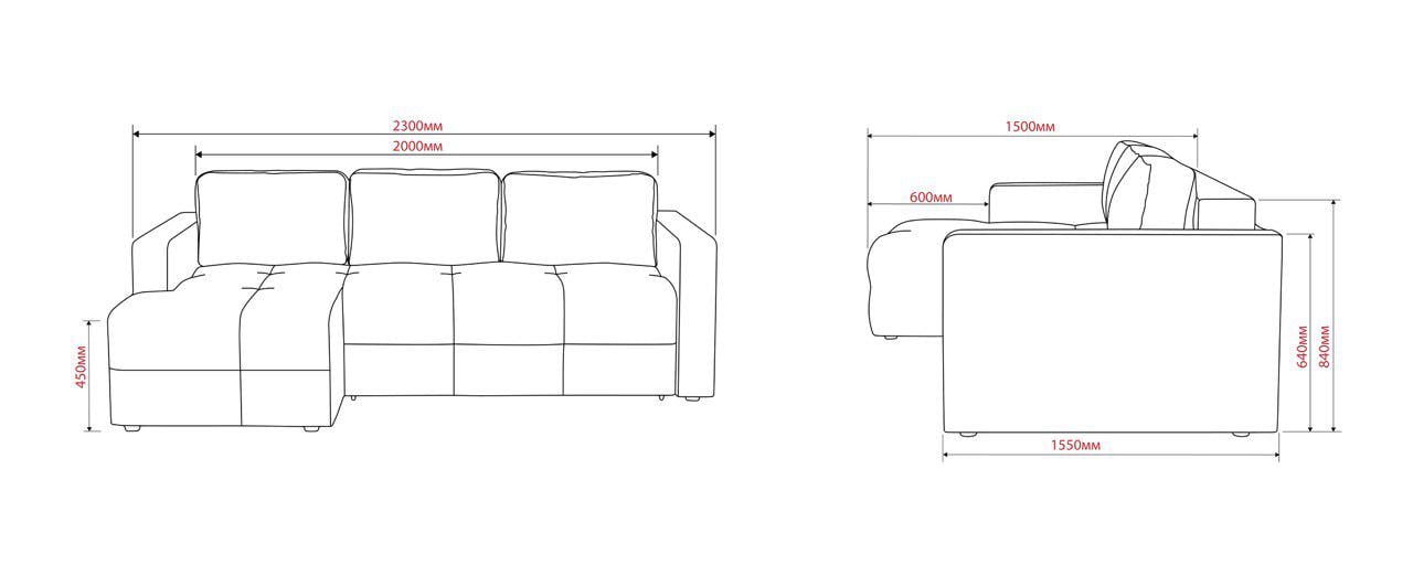 Диван угловой левый RidneTut Norman еврокнига Emilia 15 230х155 см Мокко (43410102-15) - фото 6